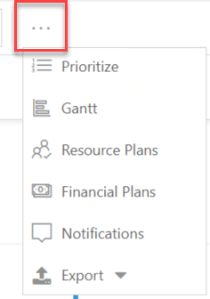 My Portfolio Header Menus and Icons – OnePlan Support provided by PPM Works